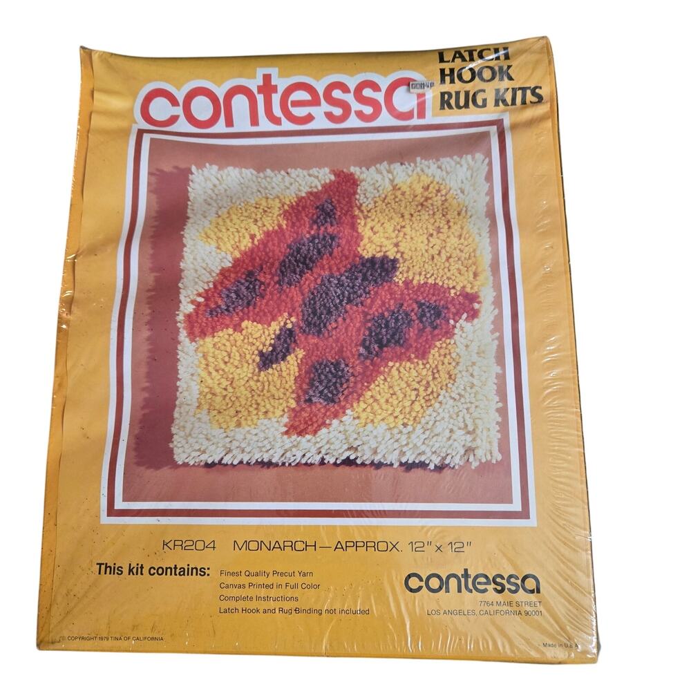 vintage Contessa Latch Hook Rug Kit, "Monarch" design New in box